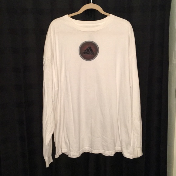 Men’s 2XL white Adidas long sleeve T-shirt - Picture 1 of 1